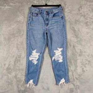 American Eagle Jeans Women 8 Blue Mom Jean High Rise Denim Casual Pants 29x27